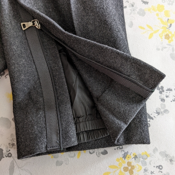 PRADA | charcoal grey wool lined trousers with pockets and ankle zipper detail - Picture 6 of 16